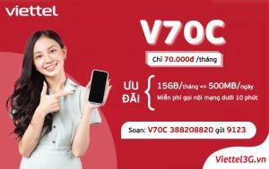Cách đăng ký gói cước V70C Viettel chỉ với 70k